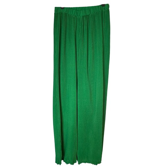2/$30 NWT PrettyLittleThing Size 6 Green Pleated Trousers Polyester - Picture 3 of 16